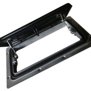 Nouveaux ventilateurs pour remorques à chevaux HANGCHENG - Grille d'aération de toit escamotable, revêtement poudré noir, 264x213mm, pièce de rechange - Product Image 3