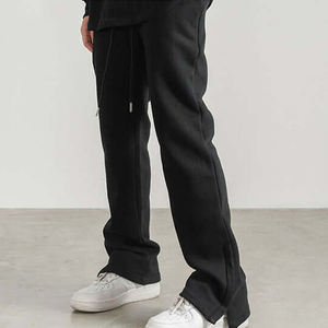 Pantalon surdimensionné unisexe avec logo personnalisé Pantalon de survêtement en coton éponge français empilé Pantalon de survêtement évasé en coton lourd pour hommes - Product Image 5