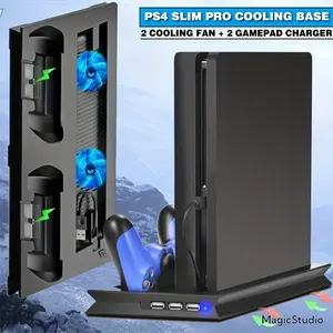 Soporte de refrigeración vertical para PS4 Slim / Pro Cooler y estación de carga USB con joystick dual y 3 HUB adicionales para <span class=keywords><strong>Playstation</strong></span> 4 Slim Pro - Product Image 2