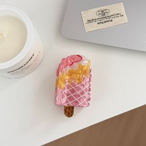 YJL Nouvelle conception Pince à cheveux en acrylique motif fruits d'été et crème glacée, mignonne, dessin animé, sucette glacée, colorée, pour filles - Product Image 6