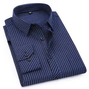 Business Gestreepte Shirts Comfortabele Party Manchetknopen Shirts Groothandel Formele Dress Shirts