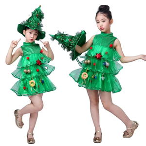 Bambino bambino bambine albero di <span class=keywords><strong>natale</strong></span> <span class=keywords><strong>Costume</strong></span> abito abiti verde elfo scuola materna <span class=keywords><strong>Costume</strong></span> da ballo - Product Image 1