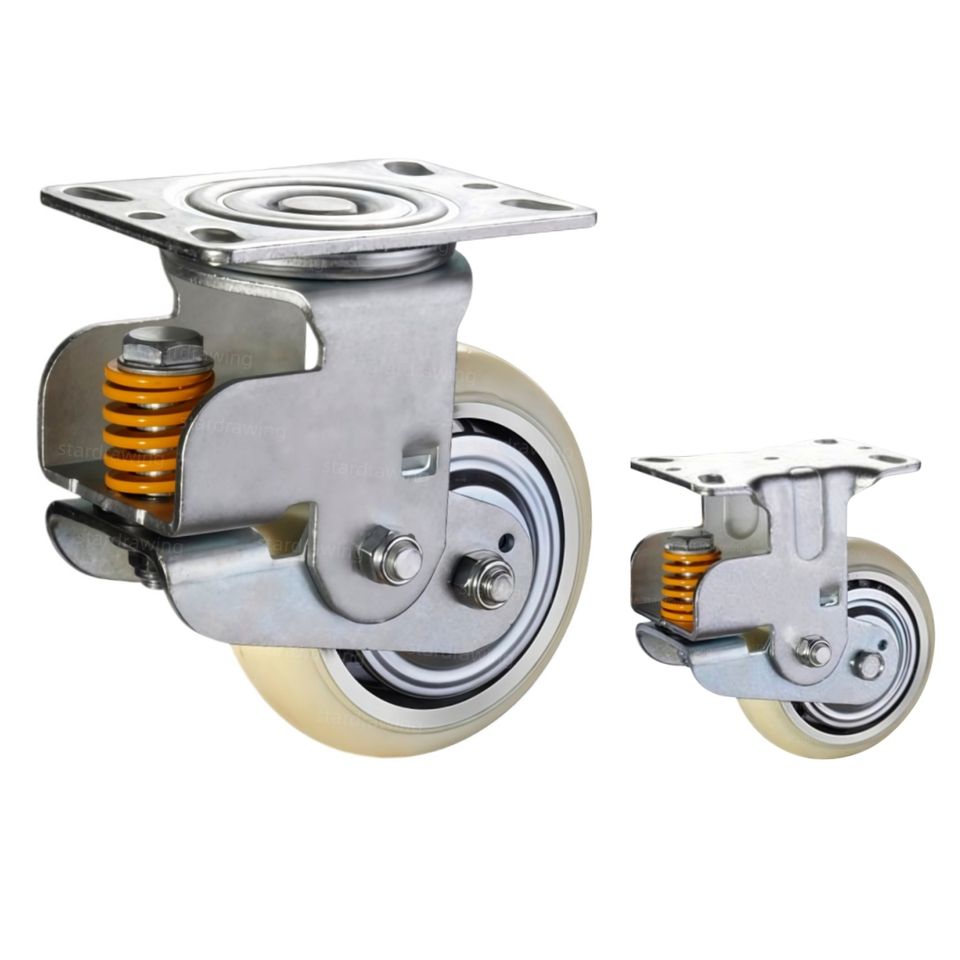 SS 5 6 8 Inch 125 150 200 MM Shock Absorber Wheel Industrial Spring ...