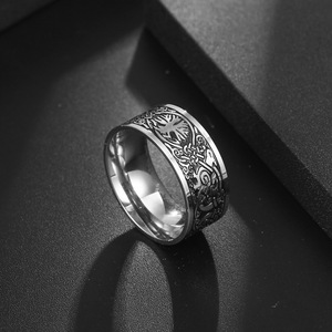 Sun Bird Divine Tree <b>Ring</b> <b>Titanium</b> Steel Men's Jewelry SA1140 Retro Mythological Pattern Plant Geometric Design Gift - Product Image 2