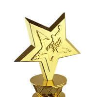 Meilleure vente Événement sportif Golden Star Awards Trophée Étoile en métal brillant