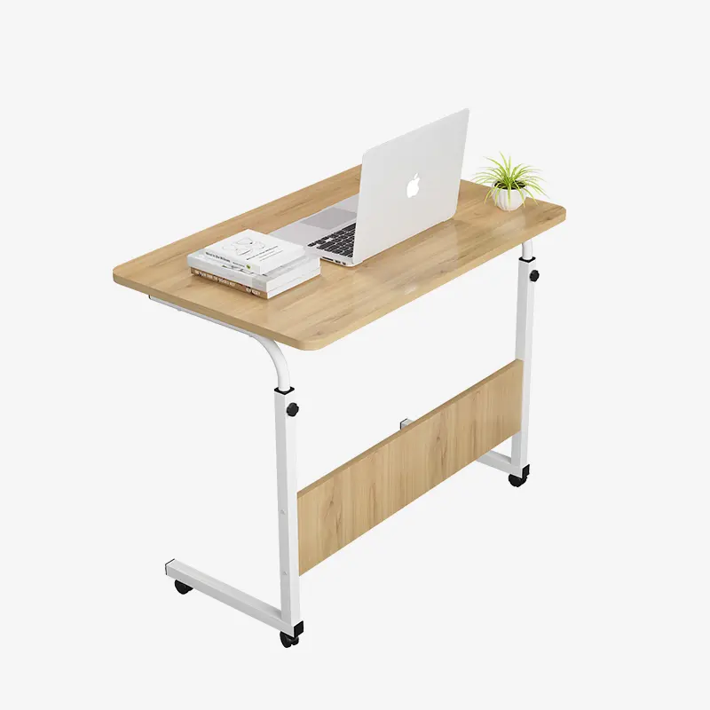 Bureau Hauteur De Levage Pliable Pliant Réglable Ordinateur Portable Stand De Bureau En Aluminium En Bois MDF Table De Bureau D'étude Avec Roue