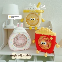 Ventilateur Électrique Portable USB Mini en Plastique pour Dortoir, Série Cartoon Food Play, Idéal pour l'Été