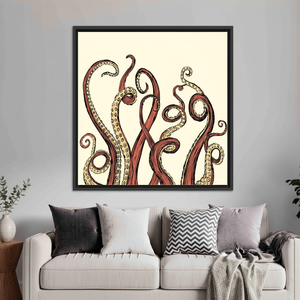 Abstract Octopus Tentacle Wall Art: Printed Canvas Artwork,<b>BLACK</b> <b>FRAMED</b> CANVAS - Product Image 3