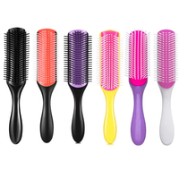 Brosse démêlante BLISSLIFE personnalisable avec logo, 9 rangées de dents de peigne, pour salon de coiffure, brosse à cheveux bouclés