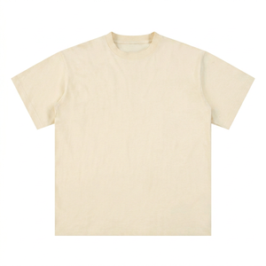 Camiseta Oversize de Algodón Esencial, Estilo Urbano Minimalista, Camiseta Lisa de Algodón Grueso, Camiseta Unisex de Corte Holgado - Product Image 1
