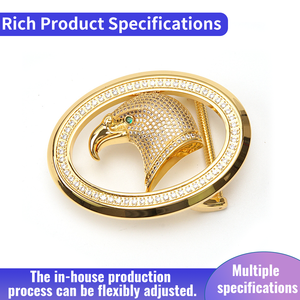 Hebilla de Cinturón de Metal de Aleación de 68 mm con Forma Personalizada, Grabada en Oro - Product Image 3