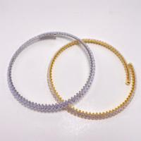 Pasirley Bijoux CZ Tennis Collier Femmes Glacé Partie Chaîne Ras Du Cou Plaqué Or Chaîne À Maillons