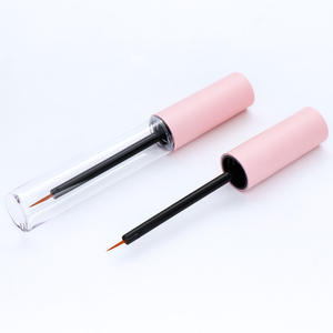 Directo de fábrica, 10ml, contenedor de fibra de plástico vacío portátil transparente para extensiones de pestañas, tubo de lápiz labial negro - Product Image 1