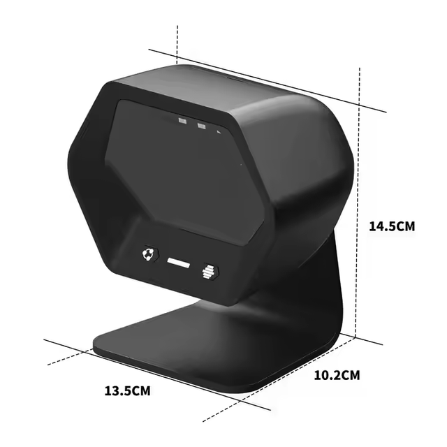 Desktop QR Barcode Scanner 1D/2D Hands-Free for Retail Counter Bakery Checkout Stationery Shop Cashier Small Office
