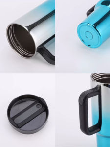 Gobelet isotherme sous vide personnalisé avec laser, 40 oz, noir mat, miroir bleu, violet <span class=keywords><strong>chroma</strong></span>, pour les sports de plein air, mug à café avec paille - Product Image 3