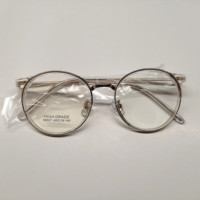 Lunettes de haute qualité à monture ronde surdimensionnée Lunettes de vue noires transparentes