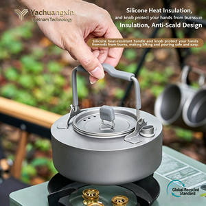 Marmite de camping en aluminium avec couvercle et poignée pour la cuisson en extérieur, 1 pièce, utilisable en toutes saisons - Product Image 3