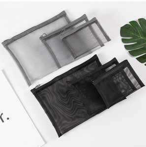 Biểu tượng tùy chỉnh rõ ràng <span class=keywords><strong>Nylon</strong></span> thư mục tập tin A5/A6 thư tài liệu Túi mỹ phẩm lưu trữ du lịch văn phòng nguồn cung cấp với lưới dây kéo Pouch - Product Image 6