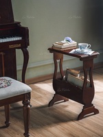 Table Basse Vintage en Bois La Petite, Design Rétro Nostalgique, Rangement Multi-Niveaux, Idéale pour Salon, Côté Canapé, Chevet, Musique