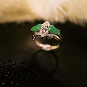 แหวนหยกเจไดต์แท้ 18k ชุดเครื่องประดับหยกเจไดต์ แหวนคริสตัลพลังงานจากหิน - Product Image 4