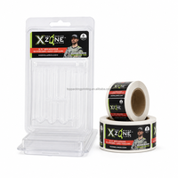 Emballage personnalisé en blister transparent pour leurres de pêche en PET avec autocollant pour leurres de pêche en plastique souple