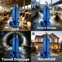 WQ 3KW Tauchmotorpumpe aus Gusseisen für Schlamm und Abwasser, Dreiphasenmotor, Flanschanschluss für Brunnenbohrungen