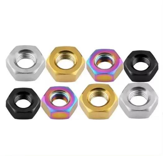 Fabrik Großhandel guter Preis Titanlegierung Hex-Nuss Multi-Spezifikation Gold Regenbogen Titan-Nuss