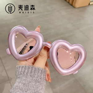 Maidis Heart Shaped Sunglasses For Women UV400 Polarized Plastic <b>Frame</b> <b>Black</b> - Product Image 4