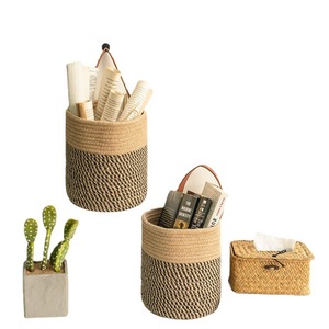 Planta de araña, maceta colgante de pared de imitación ratán, cesta tejida, flor artificial hecha a mano, cesta colgante puramente artesanal - Product Image 5