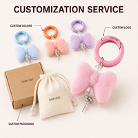 Porte-clés à pompon avec boucle à ressort, breloques en peluche mignonnes perlées pour boîte surprise, sangle de téléphone, pendentif de sac, cadeaux pour filles, étudiantes, amis, enfants
