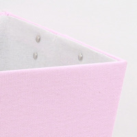 Panier de rangement en tissu polyester écologique de luxe non pliable 38x30x20cm avec poignées en perles de bois, multifonction, rose, organiseur de jouets