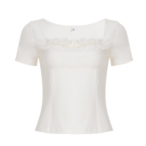 Francese retrò puro abito sexy da donna lavoro casual moda ragazza elegante dolce e speziato collo quadrato snellente look top donna - Product Image 4