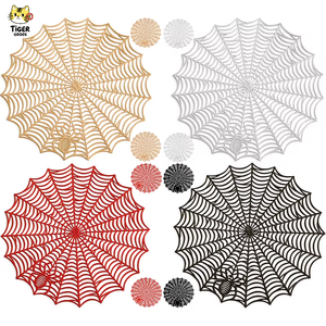 Tappetino da tavolo Tgyw di alta qualità, design a ragnatela di Halloween, tappetino da tavolo in PVC antiscottatura e antiscivolo per ristoranti e hotel - Product Image 1