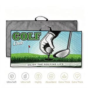 <span class=keywords><strong>Serviette</strong></span> <span class=keywords><strong>de</strong></span> golf en microfibre épaisse avec motif <span class=keywords><strong>de</strong></span> football imprimé, douce et absorbante, pour les clubs <span class=keywords><strong>de</strong></span> golf et les sports - Product Image 2