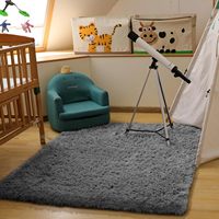 Tapis d'intérieur noir en fourrure douce et moelleuse 4x6 pour chambre à coucher, salon, chambre d'enfant et décoration de dortoir - à poils longs, adapté aux animaux domestiques