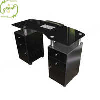 Collecteur de poussière blanc et table de manucure à ventilation meubles de salon de manucure table à ongles avec tiroirs fonctionnels