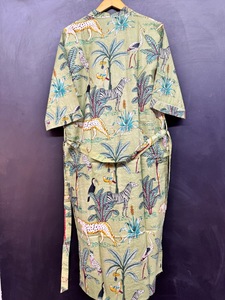 Robe Kimono Longue en Coton à Motifs Floraux, Peignoir de Nuit, Robe de Plage, Vêtement Femme, Robe Tablier Oversize Écologique, Style Bohème - Product Image 6