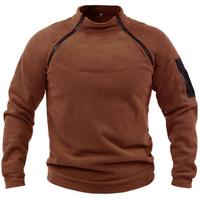 Sweat-shirt à col montant pour homme, automne-hiver, chaud, coupe ample, veste en polaire