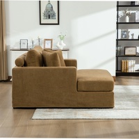 Nouveau canapé-lit moderne en tissu chenille doux et lin, extra-large, avec pieds en métal robustes pour salons, chambres et appartements