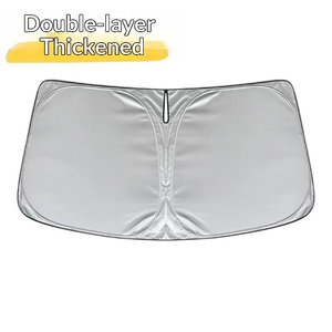 Pare-<span class=keywords><strong>soleil</strong></span> de voiture pliable à double anneau avec logo personnalisé, protection solaire et isolation thermique - Product Image 5