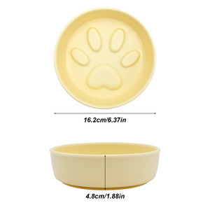 Plato de silicona con diseño de huella para alimentación lenta de mascotas, antideslizante y antichoking, para perros y gatos - Product Image 2