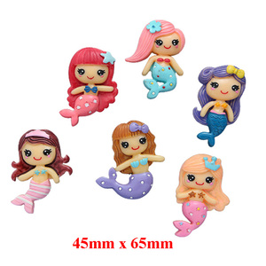 Kawaii grande <span class=keywords><strong>sirena</strong></span> <span class=keywords><strong>principessa</strong></span> Design piatto posteriore in resina grande Cabochon gioielli ornamento per capelli portachiavi accessori decorazione - Product Image 2