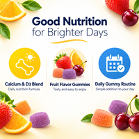Gummies Calcium D3, Vitamine D3, Complément de Calcium, Nutrition Osseuse, Nutrition Quotidienne pour Adultes, Complément Alimentaire en Gummies, Fournisseurs OEM ODM