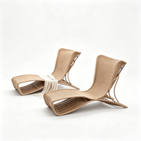 Chaise longue tressée en corde pour extérieur, idéale pour cour, villa, piscine, balcon, maison d'hôtes, jardin, terrasse, plage, patio