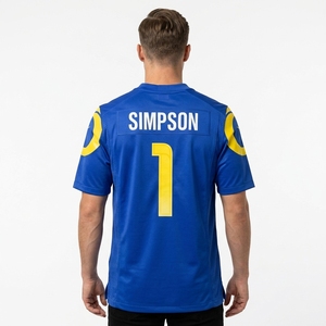 Nueva Camiseta <span class=keywords><strong>de</strong></span> Fútbol Americano 2026 <span class=keywords><strong>de</strong></span> <span class=keywords><strong>Los</strong></span> Angeles Ty <span class=keywords><strong>Simpson</strong></span> para Novatos, Estilo Vapor, Auténtica, Cosida, <span class=keywords><strong>de</strong></span> Malla Transpirable, para el Día del Partido - Product Image 1