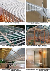 Modern Design Factory Stripe Corrugated Sun Sheets Polycarbonate <strong>Transparent</strong> <strong>Plastic</strong> <strong>Roof</strong> Panel for Sun Protection - Product Image 3