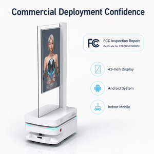 หุ่นยนต์โฆษณาอัจฉริยะในอาคาร Reeman พร้อมระบบเสียง AI หน้าจอสัมผัส LCD ตัวเครื่องโลหะสีขาว สำหรับร้านค้าปลีกเชิงพาณิชย์ ห้องจัดแสดงนิทรรศการ - Product Image 6