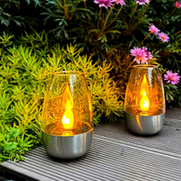Bestseller Solarbetriebene Flammenlose LED-Kerzenlichter Hochwertig Hochgradig Wasserdicht IP44 Edelstahl für den Außenbereich