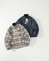 Veste réversible à col montant pour homme, en toile imperméable avec doublure polaire, coupe décontractée