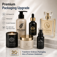 Étiquettes personnalisées en relief, mat, brillant, avec logo en feuille noire, transfert, estampage à chaud en feuille d'or, pour bouteilles de parfum et tasses, étanches